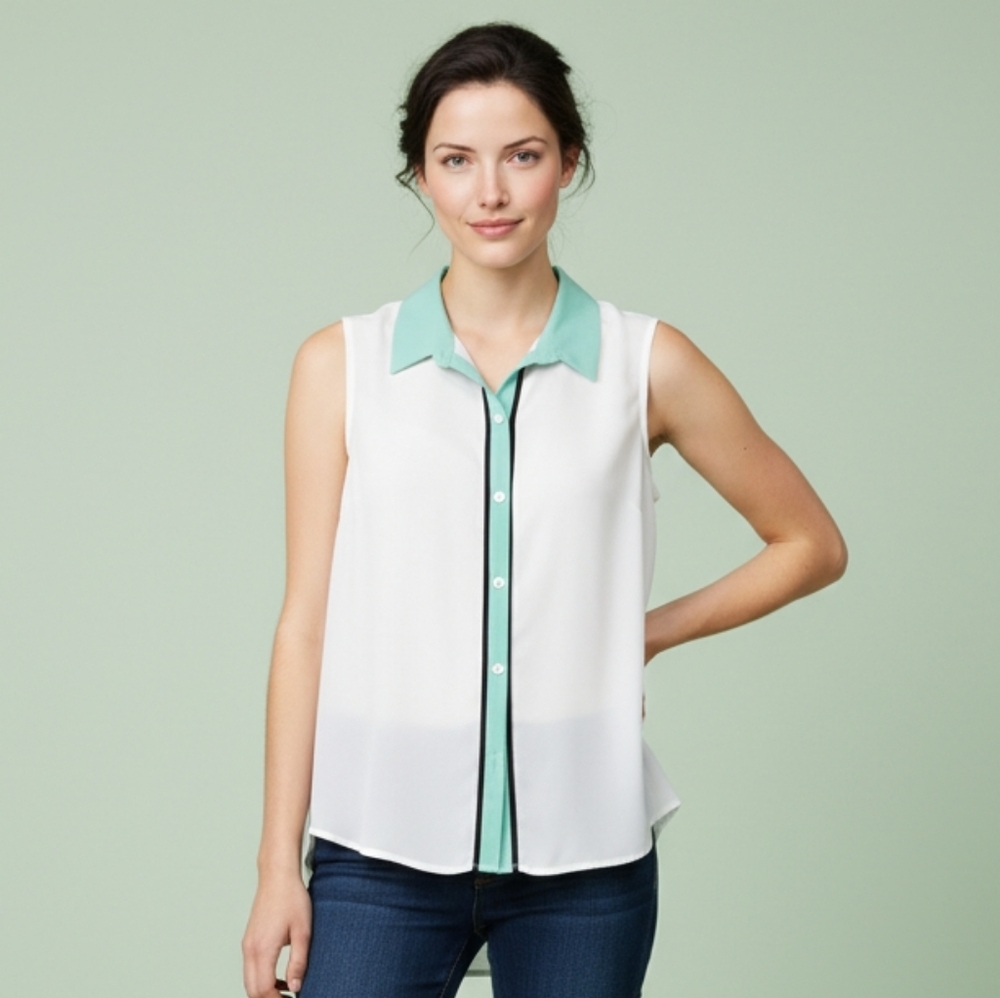 Vintage sleeveless button up